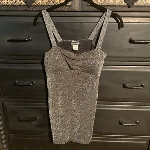 Silver & Black Metallic Top